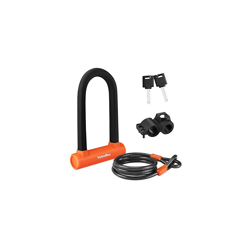 Bike Lock - 16mm High Security Bike U Lock, with 1.8m(6FT) Security Bike Cable, Heavy Duty Cycle D Lock and Mount Holder, for