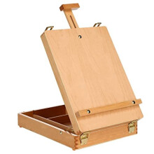 Wooden Table Box Easel, Adjustable Easel Wood Table Sketch Box Easels, Portable Art Easel for Painting and Drawing