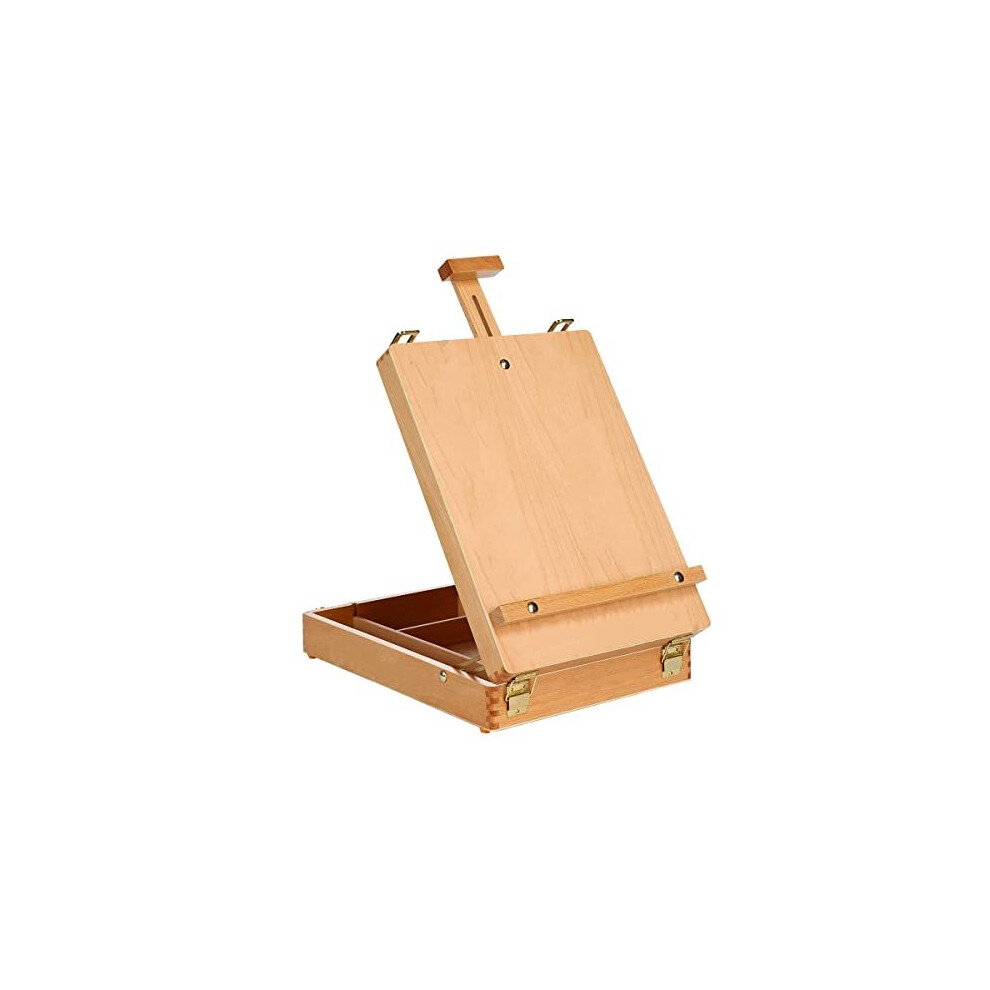 Wooden Table Box Easel, Adjustable Easel Wood Table Sketch Box Easels, Portable Art Easel for Painting and Drawing