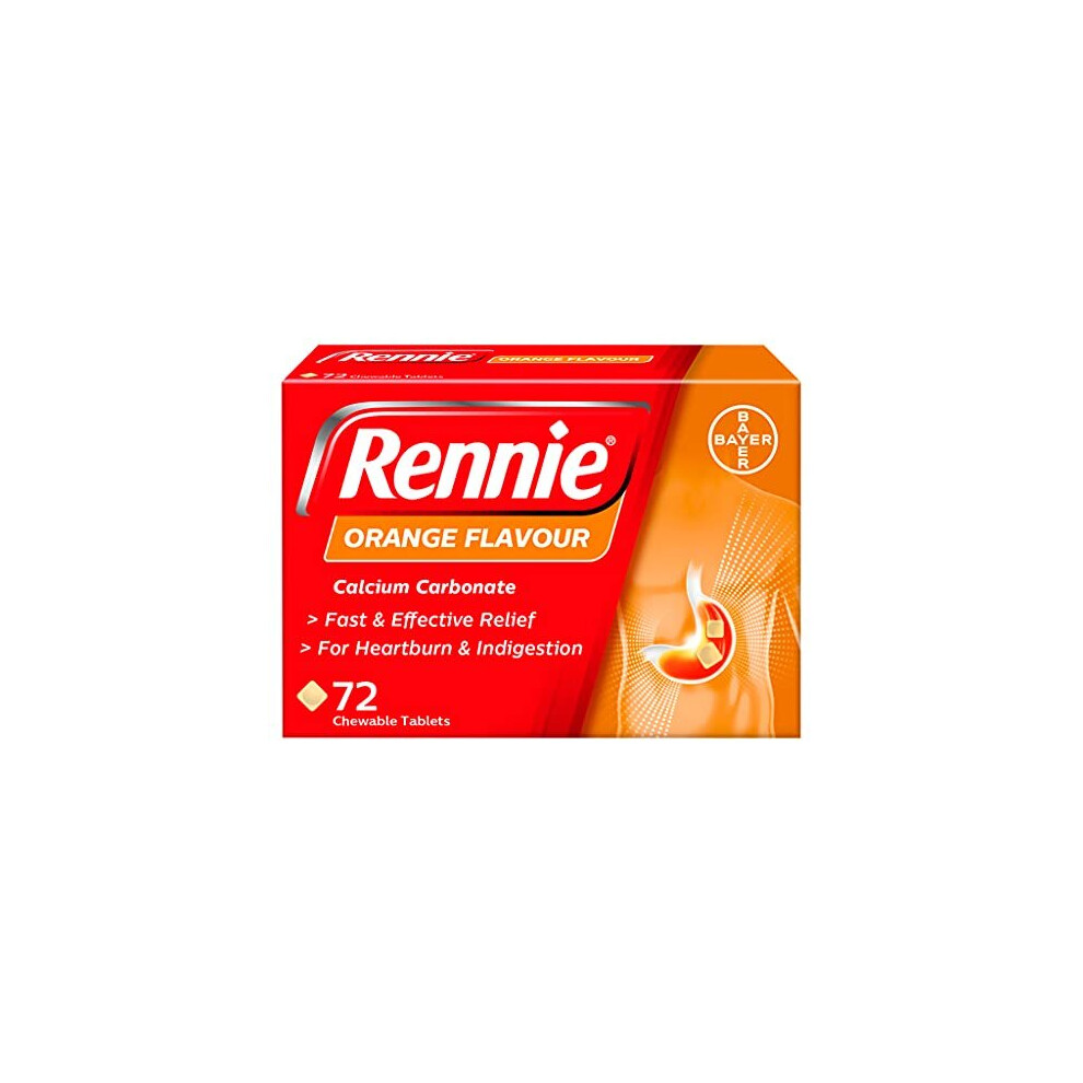 Rennie Orange Flavour 72 Chewable Tablets
