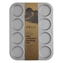 Wrenbury WB012 Toughened 12-Cup Yorkshire Pudding Tray - Non-Stick Premium-Gauge Carbon Steel, Ideal for Toad in the Hole & Mini Tarts