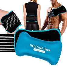 Ice Packs for Sports Injuries with Adjustable Wrap,Flexible No Leaked Gel Ice Pad Set for Pain Relief,Reusable Easy to Wear Hot Cold Compress