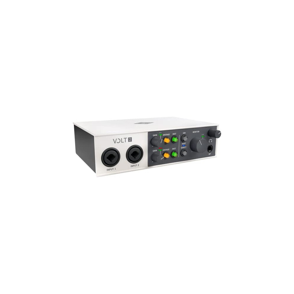 UA Volt 2 USB Audio Interface for recording, podcasting, and streaming with essential audio software, including $400 in UAD plug-ins