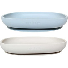 2 Pack Silicone Feeding Suction Plates for Babies and Toddlers, BPA Free, Dishwasher, Microwave and Freezer Safe