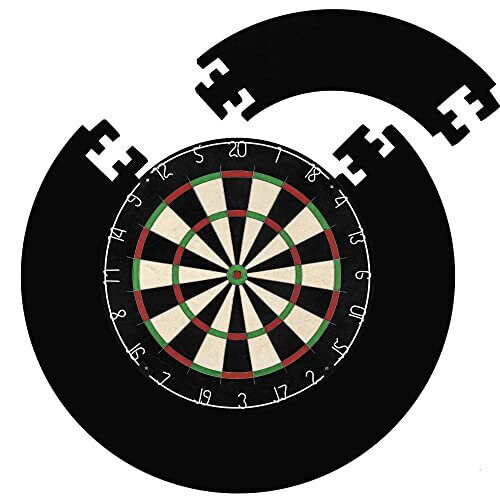 SU077 | Dartboard Surround Durable Lightweight EVA Jigsaw Ring Design, Black 2