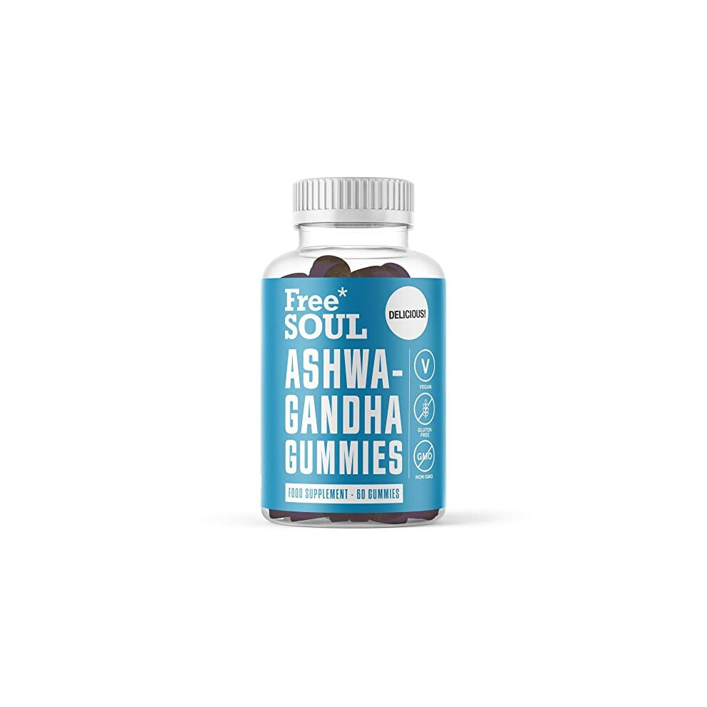 Free Soul Ashwagandha Gummies - The Highest Concentration With Bioavailable Full-Spectrum Pure Root Powder Extract - 60 Vegan Ashwagandha Supplements Known As