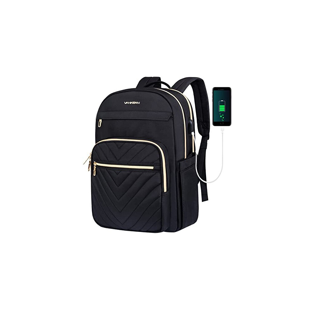 15.6 Inch Laptop Backpack For Women Men Work Laptop Bag Fashion With Usb Port, Waterproof Purse Backpacks Teacher Nurse Stylish Travel Bags Casual 782589214022