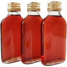 20 x 100ml Glass Flask Bottles with MetalScrewCaps