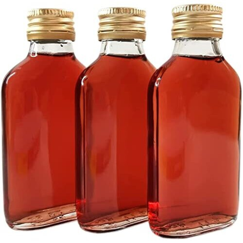 20 x 100ml Glass Flask Bottles with MetalScrewCaps