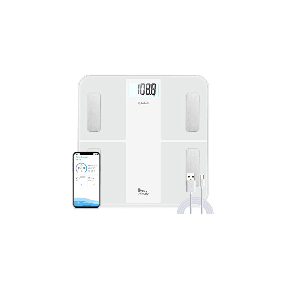 Himaly Smart Body Fat Scale, Digital Body Weight Bathroom Scales, Weighing Scale Bluetooth-Compatible, Body Composition Monitor For Body Fat, Bmi, Body