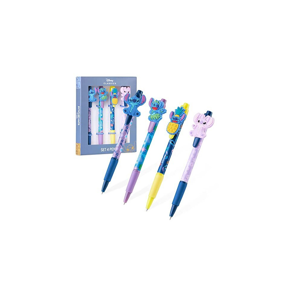 Disney Cute Pens - 4 Pack Stitch Novelty Pens - Lilo And Stitch Gifts
