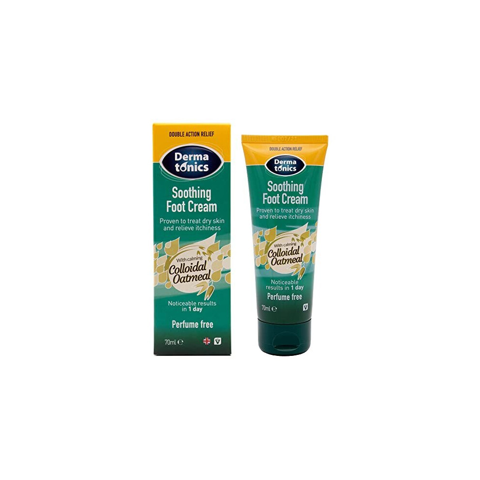 Dermatonics Cream Soothing Foot - Rapid Relief For Athlete's Foot, Dermatitis, Dry Skin Conditions With Calming Colloidal Oatmeal | Suitable For Diabetics And
