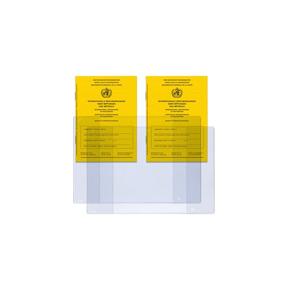 Set of 2 Vaccination Certificate and 2 x ID Card Covers Transparent for International Vaccination Certificate and Vaccination Book