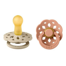 Boheme Soother 2-Pack. BPA Free. Round Nipple, Size 2 (6-18 Months), Vanilla/Peach