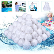 1500g Pool Filter Balls, Eco-Friendly Fiber Filter Media for Swimming Pool/Aquarium/Fish Tank Sand Filters(1500g Filter Balls is Equivalent to 53kg