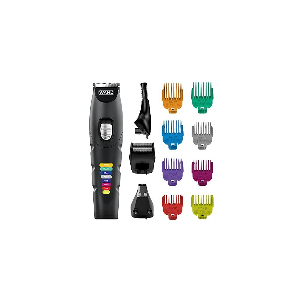 Colour Trim 8-in-1 Multigroomer, Colour Coded Multi Groomer, Men's Body Trimmers, Face and Body Grooming for Men, Male Grooming Kit, 4 Attachment