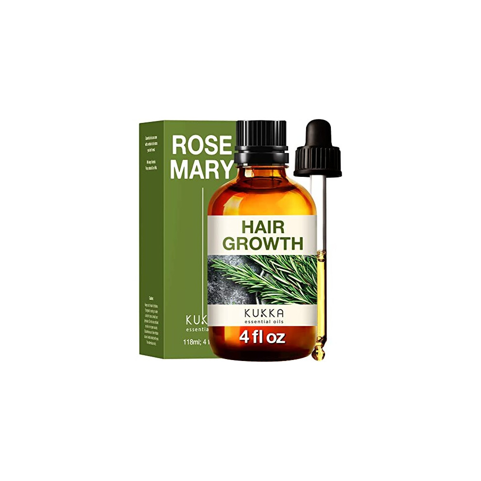 Kukka Essential Oils Kukka Pure Rosemary Oil For Hair Growth (118 Ml)- 100% Natural Undiluted Therapeutic Grade Rosemary Essential Oils For Skin, Diffuser, Dry Scalp &