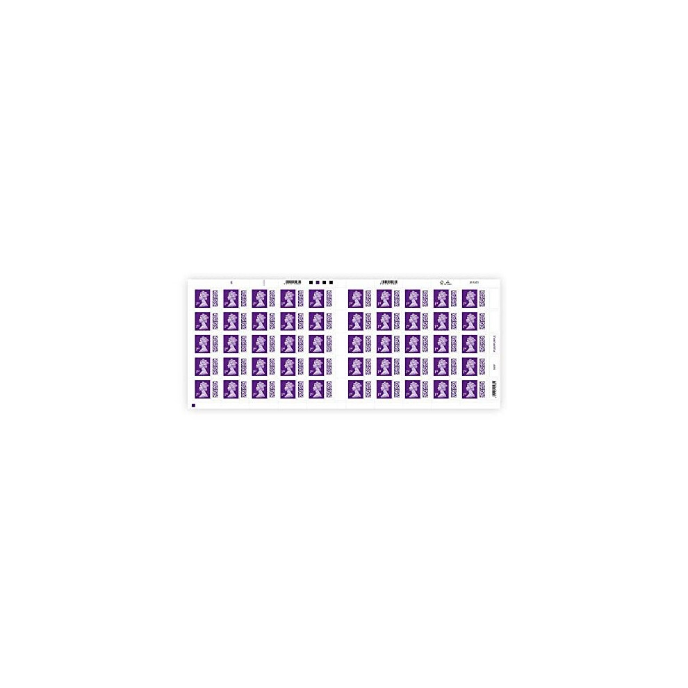 Royal Mail Purple 50 X Class Barcoded Standard Self Adhesive Postage Stamps 1St
