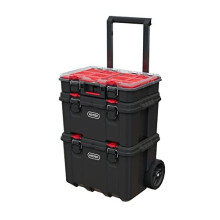 Gereedschapskoffers - Keter - Stack'N'Roll - Set van 3 - 150L - Hars - Zwart/Rood