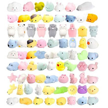50pcs Random Squishy Toy Mochi Fidget Squeeze Ball for Party Favours Gift Prizes Classroom Desk Table Office Home Decoration Pets Birthday Easter Egg