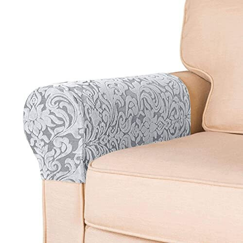 Armrest Chair Covers Set of 2 Jacquard Stretch Armchair Covers with Twist Pins for Arms Anti Slip Spandex Polyester Sofa Chair Arm Caps Slipcovers on OnBuy