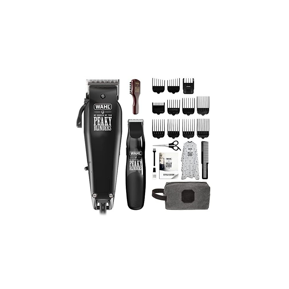 Wahl And Peaky Blinders Clipper & Beard Trimmer Gift Set, Corded Hair Clippers For Men, Head Shaver, Beard Trimmers, Stubble Trimming, Barber Brush, Hair