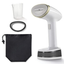 CompactSteam Foldable Garment Steamer | Handheld Travel Clothes Steamer | 1400W | Fast Heat Up | Travel Bag | White & Gold
