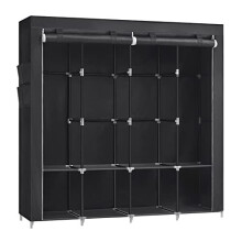 Clothes Wardrobe, Portable Closet, Garment Organiser Rack with 4 Hanging Rails, Shelves, 4 Side Pockets, 45 x 170 x 167 cm, Large Capacity for Bedroom