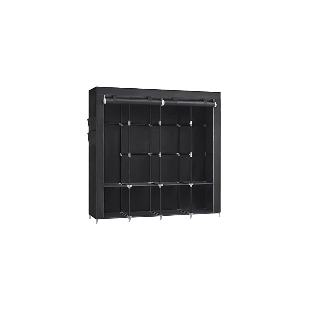 Songmics Clothes Wardrobe, Portable Closet, Garment Organiser Rack With 4 Hanging Rails, Shelves, 4 Side Pockets, 45 X 170 X 167 Cm, Large Capacity For Bedroom