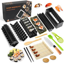 Sushi Making Kit Sushi Maker Set for Beginners 21 Pcs Plastic Premium Set Sushi Tool Set Sushi Rice Roll Mold Shapes, DIY Sushi Prefect Home Sushi