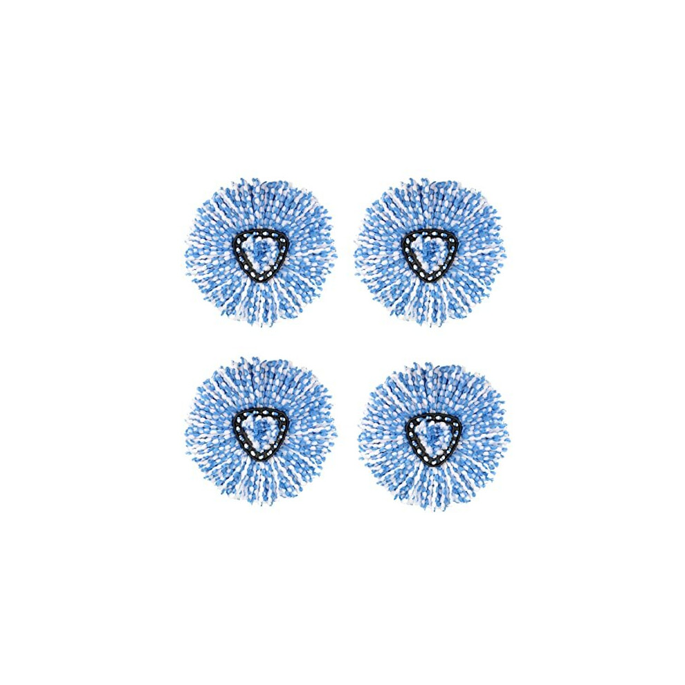 4 Pack Spin Mop Replacement Head for O-Cedar EasyWring RinseClean Microfiber Spin Mop Replacement Head for 2 Tanks System（ Blue