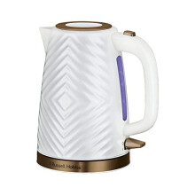 26381 Groove Electric Kettle, Textured Fast Boil Energy Efficient Cordless Kettle with Perfect Pour, 1.7 Litre, 3000 Watts, White