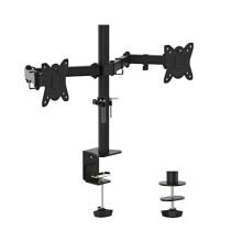 Dual Monitor Stand for 13-32 inch Screens, Ergonomic Double Monitor Stands for Desks, Height Adjustable Arm Mount with Tilt Swivel Rotation, VESA