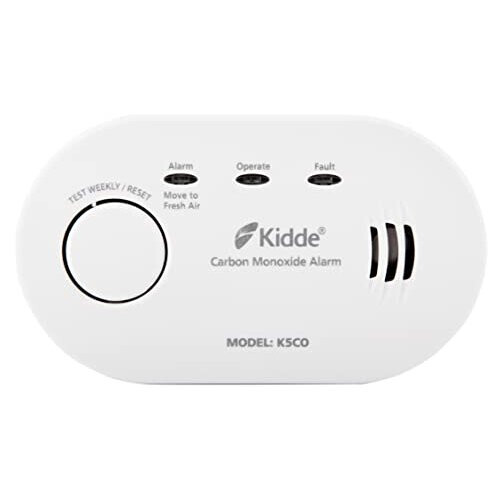 KIDDE 5CO Carbon Monoxide Alarm, Ten Year Alarm Sensor Life, AA Battery Powered (Replaceable)