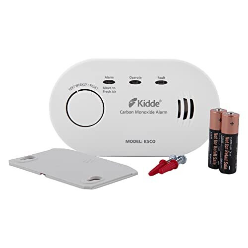 KIDDE 5CO Carbon Monoxide Alarm, Ten Year Alarm Sensor Life, AA Battery Powered (Replaceable) 2