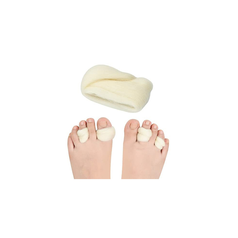 Dykook Lambs Wool For Bunion Corrector Toe Separator 1Pack Gentle Breathable Lambs Wool Toe Guards Corn & Callus Cushions,Blister Prevention,Foot Pain