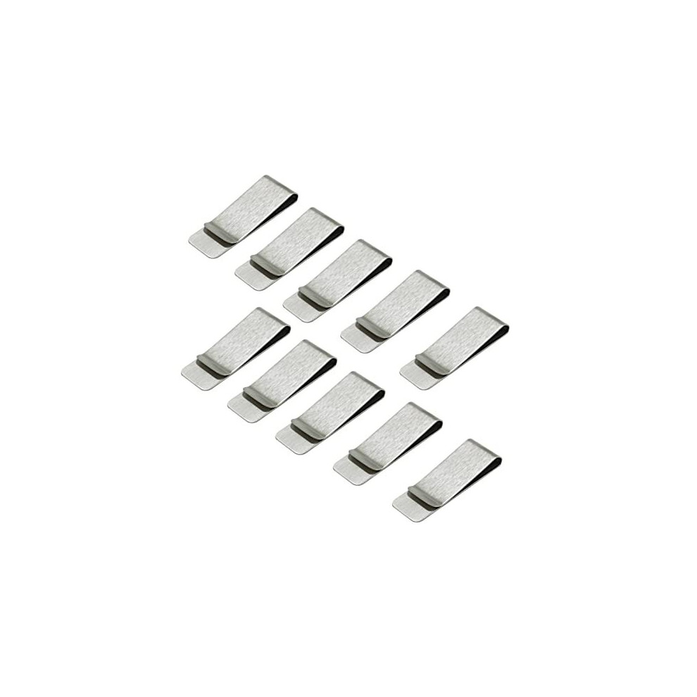 10pcs Silver Money Clips Metal Cash Clip Slim Stainless Steel Credit Card Holder for Men and Women Durable Portable Lightweight Luxurious Polished