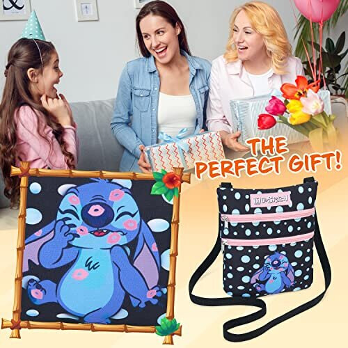 Disney Stitch Bag for Girls, Lilo and Stitch Cross Body Bag (Black) 1