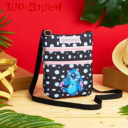 Disney Stitch Bag for Girls, Lilo and Stitch Cross Body Bag (Black) 2