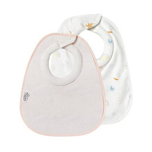 Milk Feeding Bibs, Comfeefit, Super Soft and Extra Absorbent, Adjustable and Reversible, OEXO-TEX Approved Material, Pack of 2, Happy Kind