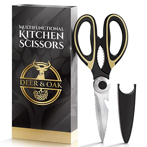 Premium Kitchen Scissors Heavy Duty - Meat Scissors - Pizza Scissors - Heavy Duty Scissors for Kitchen Use - Kitchen Scissors Dishwasher Safe -