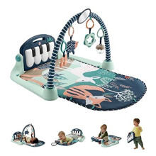 Baby Gym Newborn Playmat with Kick & Play Piano Musical Toy and Tummy-Time Toys, Navy Fawn [Amazon Exclusive], HKX37
