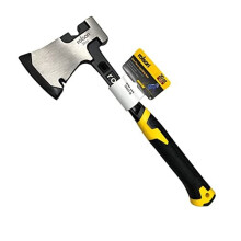 12108 20oz One Piece Splitting Hand Axe Hatchet Splitter Outdoor Camping Professional,Yellow/ Black