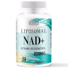 Liposomal NAD+ 500mg with Trans-Resveratrol 300mg Softgels | NMN Alternative & Actual NAD+ Supplement | 2-in-1 Anti Aging Formula for Cellular Repair,