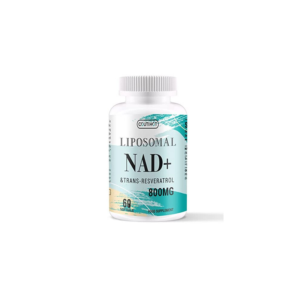 Liposomal NAD+ 500mg with Trans-Resveratrol 300mg Softgels | NMN Alternative & Actual NAD+ Supplement | 2-in-1 Anti Aging Formula for Cellular Repair,