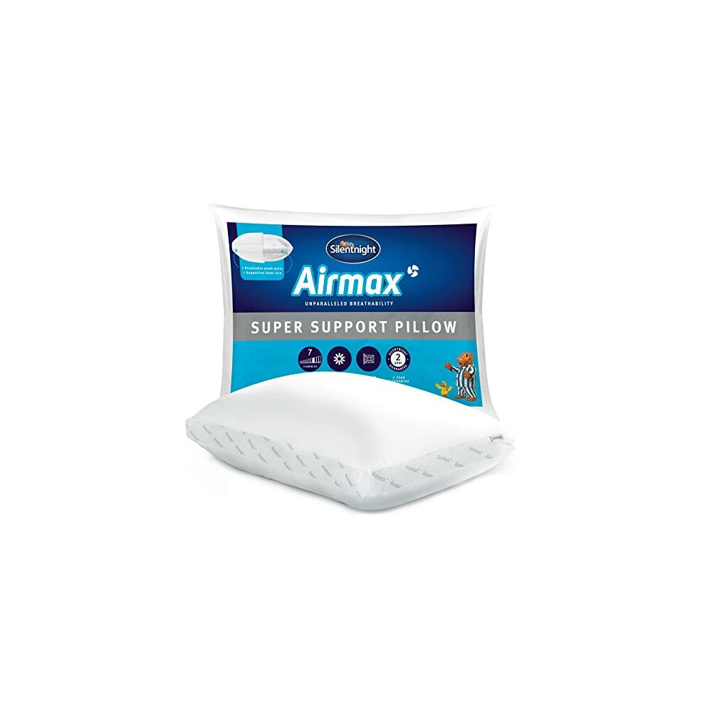 Airmax Super Support Pillow - Orthopedic Breathable Cooling Foam Pillow for Neck and Shoulder Pain Relief Hypoallergenic Bed Pillow - Pack of 1