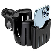 Stroller Cup Holder, Universal Pushchair/Pram Cup Holder, Baby Cup Organizer for Stroller, Drink and Coffee Cup Holder with Phone Holder, Suitable for
