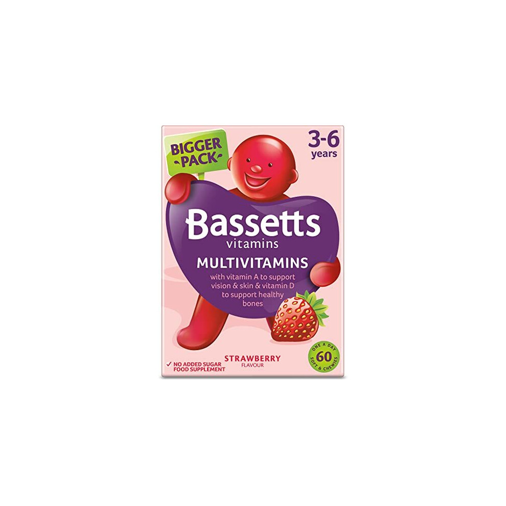 Bassetts Vitamins 3-6 Multivitamin Strawberry 60'S