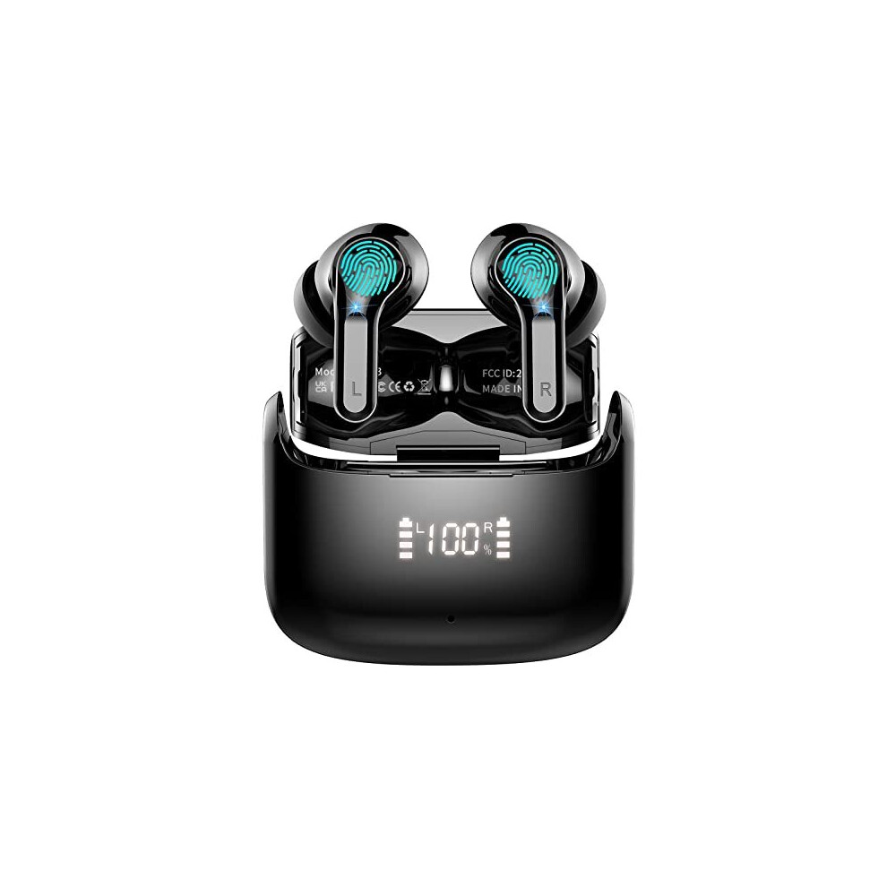 Ordtop Wireless Earbuds, Bluetooth 5.3 Headphones With 4 Enc Mic, 2023 Wireless Headphones In Ear 40H Deep Bass Bluetooth Earphones With Noise Cancelling,