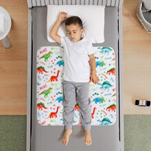 Potty training bed pad,mattress protector for 100% night time waterproof protection|Dinosaur |Lifesaver for mattress whilst night time Toilet training